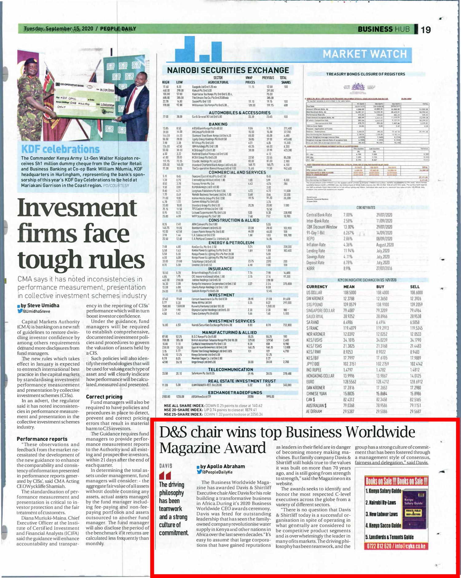 D&S Chair wins top Business Worldwide Magazine Award - The People Daily