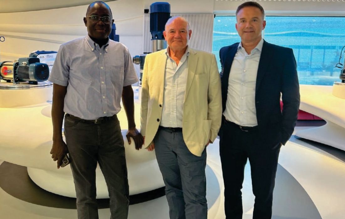 Group Chairman Alec Davis recently visited key supplier Pedrollo in San Bonifacio and is pictured with Africa Export Director Dr Moustapha Tounkara and Pedrollo Group CEO Guilio Pedrollo